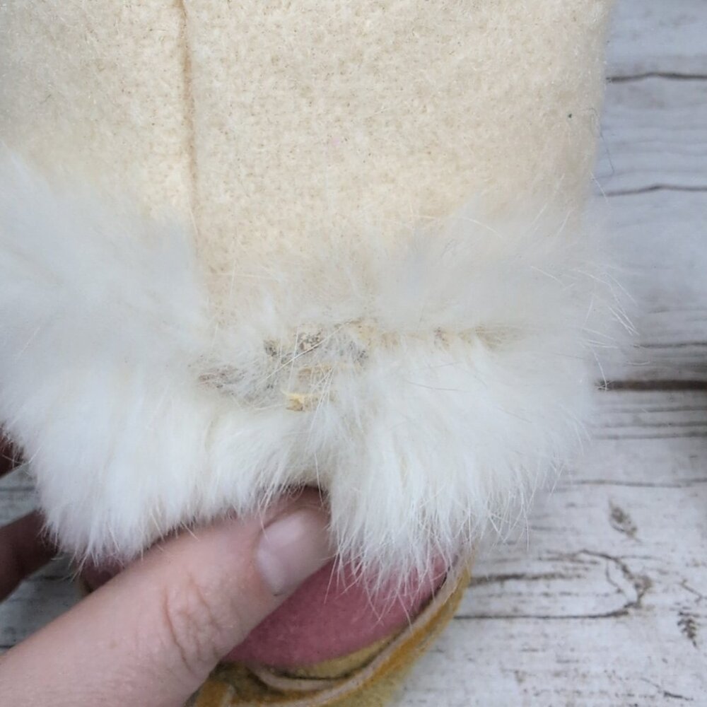 Handmade Native American Mukluk Leather With Fur Boots Youth Size 4 - Picture 4 of 9